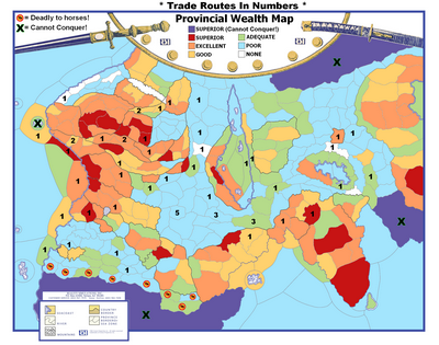 The Hyborian War wall map that players use to play the game with.
